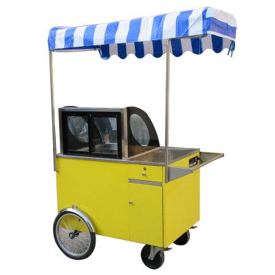 CE approved Italian Gelato Ice Cream mobile push Popsicle Showcase Freezers vending cart