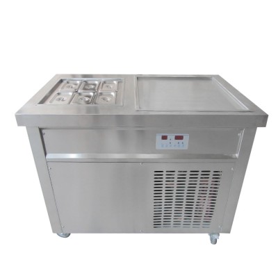 1+6 ice cream machine fryer machine ice pan frying machine make roll ice cream with 6 holes